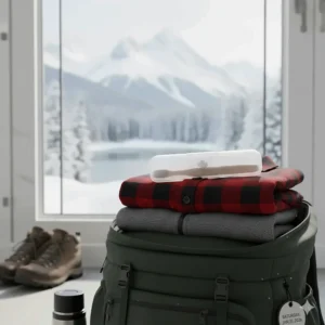 A compact manual toothbrush with a ventilated travel cap, ideal for Canadian hikers and frequent travelers.