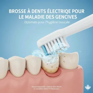Une brosse à dents électrique pour la maladie des gencives et une hygiène buccale optimale.