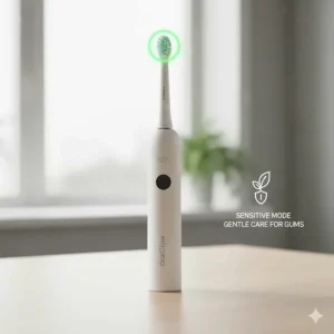 Illustration of soft brush heads for an electric toothbrush under $50 designed for sensitive gums.