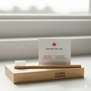Premium bamboo toothbrush Canada with bilingual English and French packaging for eco-conscious shoppers.