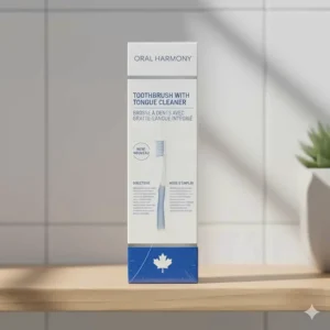 2D illustration of dental product packaging with English and French labeling for the Canadian market.
