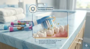 Fun Disney character designs on an Oral-B kids replacement brush heads pack to encourage Canadian children to brush longer.