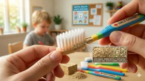 Sustainable bamboo preschool toothbrush bulk pack illustration, perfect for eco-conscious Canadian educators and parents.