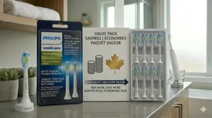 Compatibility guide for Sonicare DiamondClean replacement heads fitting various Philips power toothbrush models available at Canadian retailers.