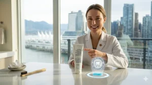 Professional icon representing Canadian dental recommendations for daily whitening toothpaste for sensitive teeth.