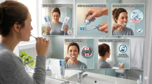 Step-by-step guide on using fluoride toothpaste for adults effectively.