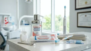 A set of essential dental tools for maintaining healthy gums at home.
