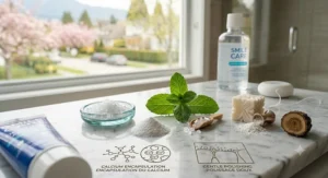 Natural ingredients highlight for tartar control toothpaste / Ingrédients naturels pour dentifrice antitartre