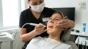 Scheduling a professional dental cleaning in Canada to remove hardened tartar.