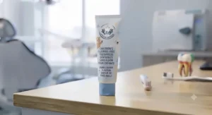 Vérification des ingrédients d'un dentifrice naturel.