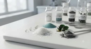 Close up of key ingredients in toothpaste for chronic bad breath.