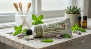 Canadian made plant-based toothpaste infused with natural peppermint flavours
