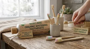 Non-toxic organic whitening toothpaste suitable for everyday family use