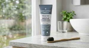 Gentle charcoal toothpaste formulated for enamel protection and sensitive teeth care.