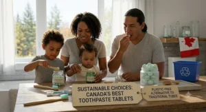 Infographic showing cost per brush breakdown comparing toothpaste tablets to traditional toothpaste tubes in Canadian dollars